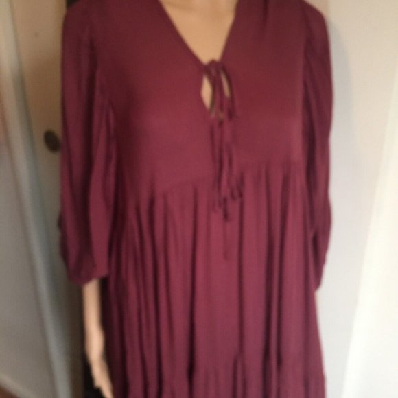 Young Fabulous Broke Maroon Size Small Boho Dress - Picture 6 of 13
